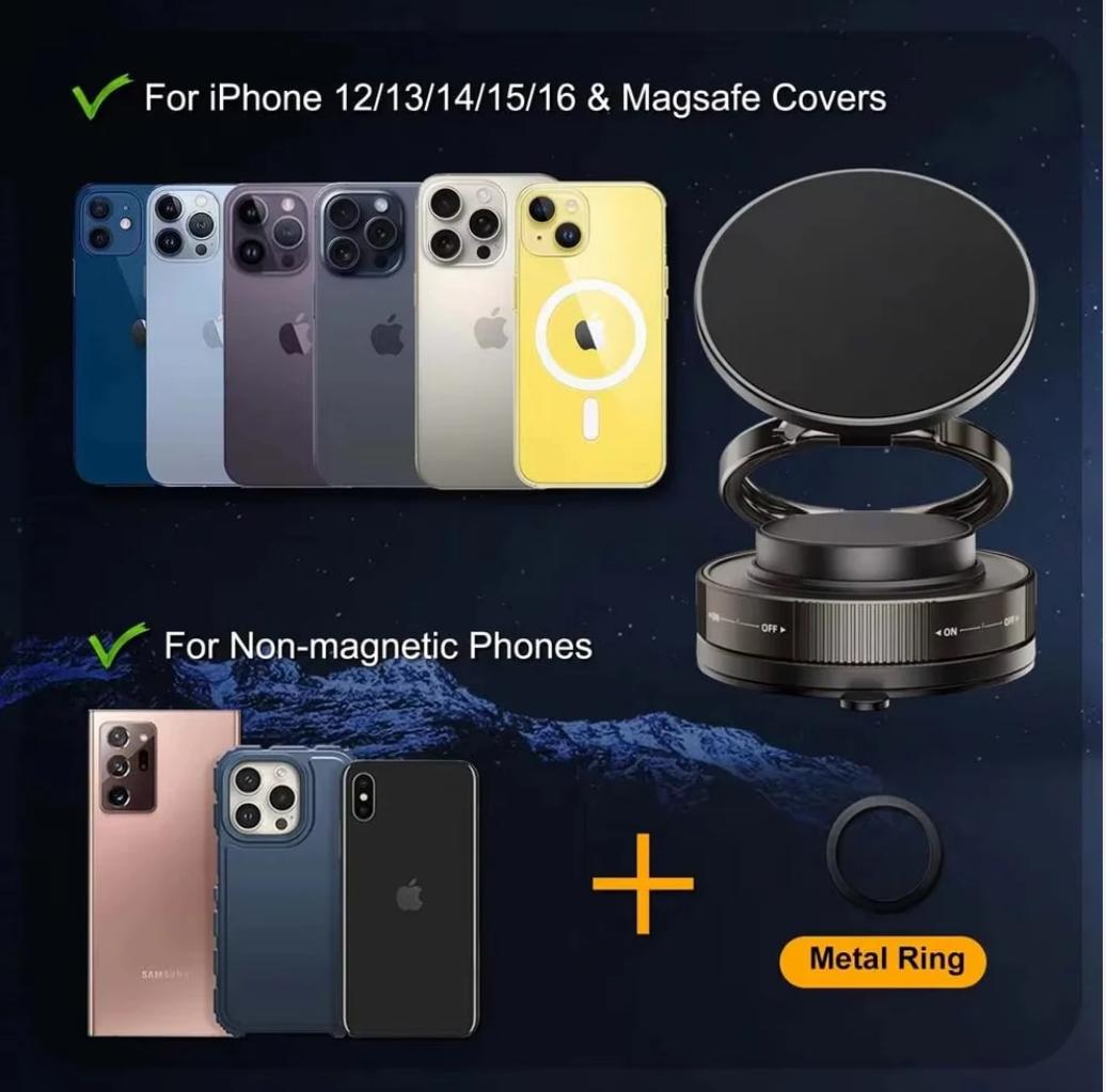 Latest Edition Magnetic Suction Cup 360° Rotatable Phone Holder