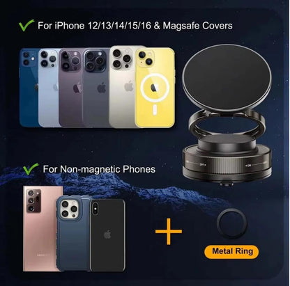 Latest Edition Magnetic Suction Cup 360° Rotatable Phone Holder