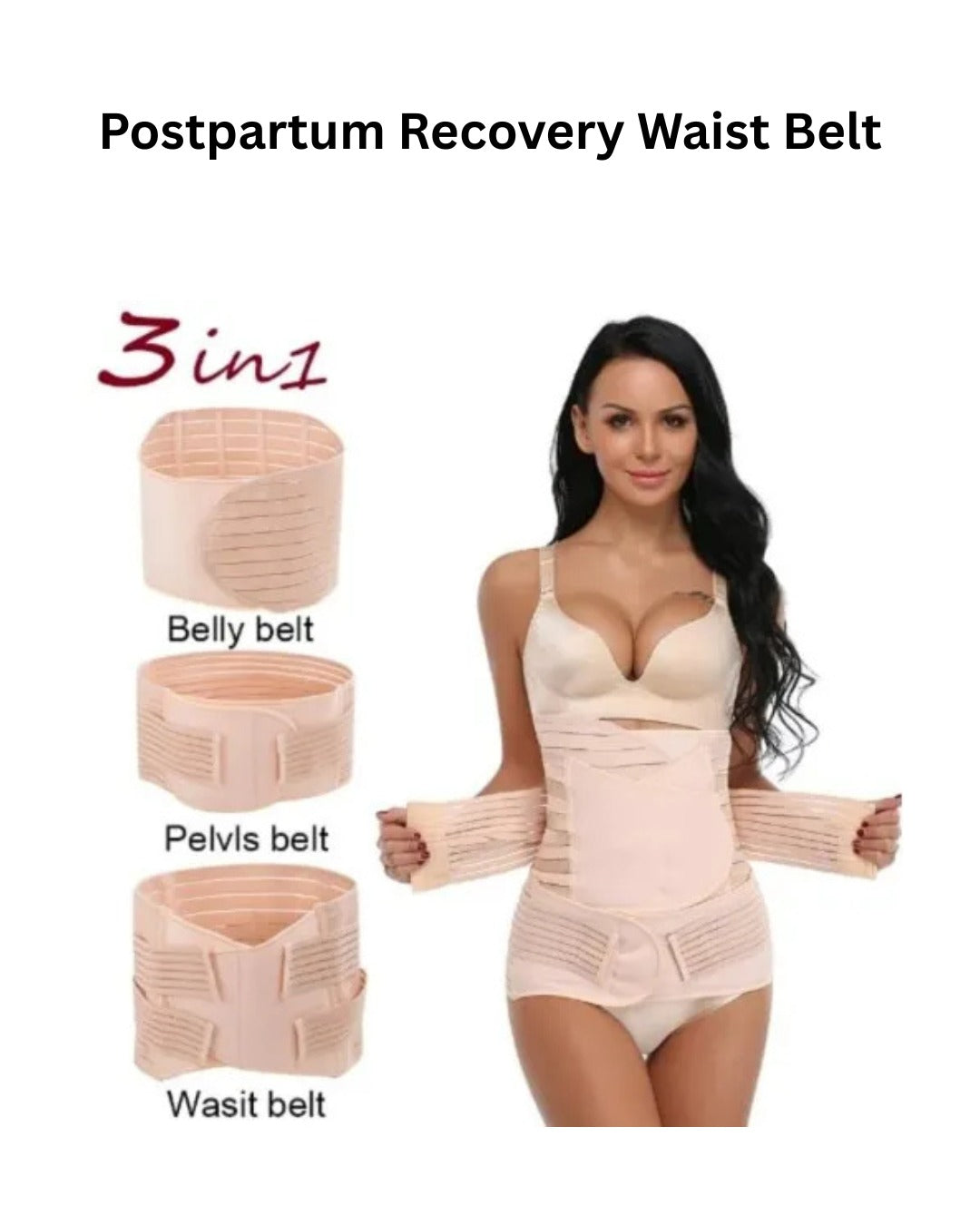 Postpartum Recovery Waist Belt – Support for Belly, C Section and Toning