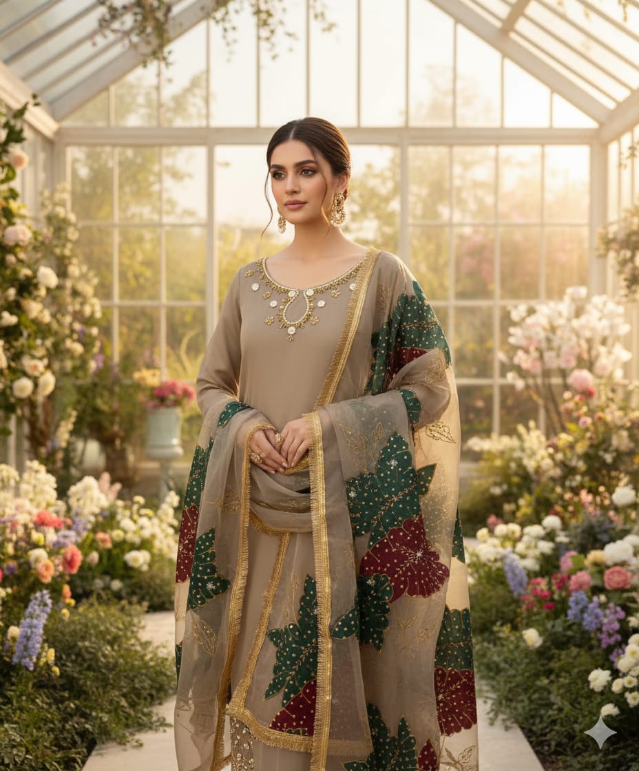 Regal Hazelnut Handmade Festive Suit