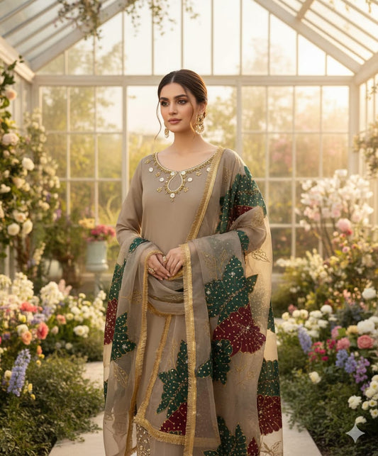 Regal Hazelnut Handmade Festive Suit